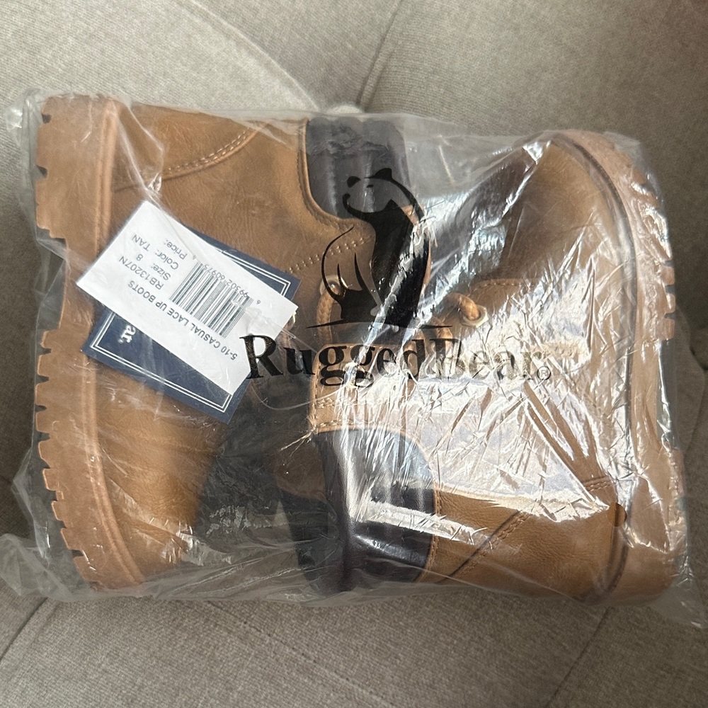 Rugged bear toddler Tan Boots